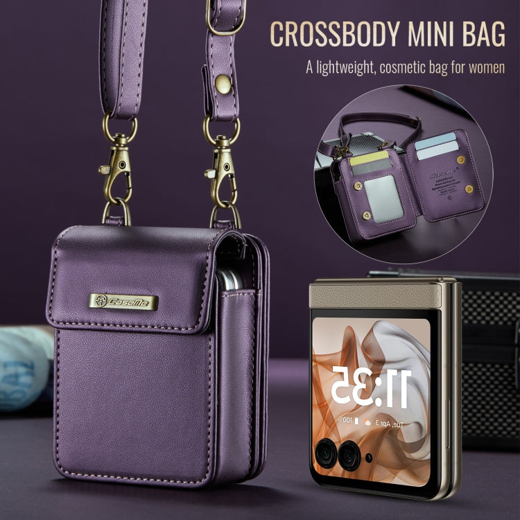For Motorola Razr Series CaseMe Me50 Mini Lanyard Universal Bag(Purple)