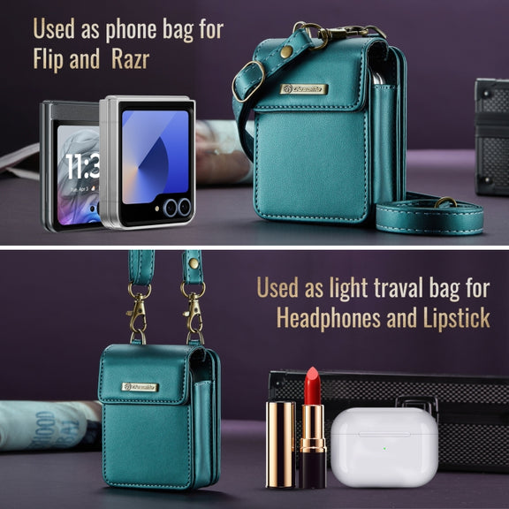 For Motorola Razr Series CaseMe Me50 Mini Lanyard Universal Bag(Green)