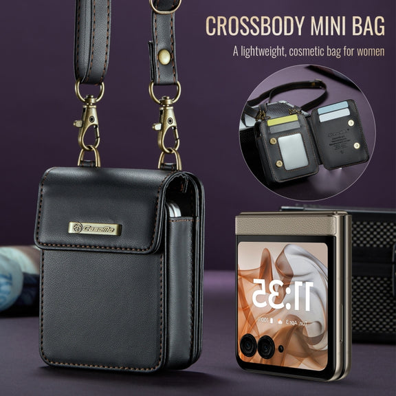 For Motorola Razr Series CaseMe Me50 Mini Lanyard Universal Bag(Black)