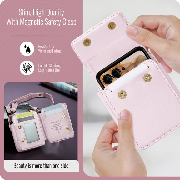 For Motorola Razr Series CaseMe Me50 Mini Lanyard Universal Bag(Pink)