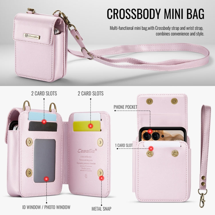 For Motorola Razr Series CaseMe Me50 Mini Lanyard Universal Bag(Pink)
