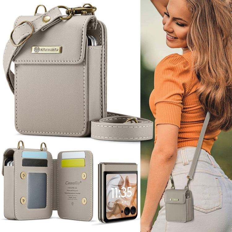For Motorola Razr Series CaseMe Me50 Mini Lanyard Universal Bag(Khaki)