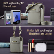 For Motorola Razr Series CaseMe Me50 Mini Lanyard Universal Bag(Khaki)