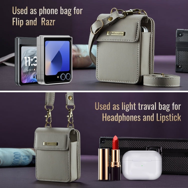 For Motorola Razr Series CaseMe Me50 Mini Lanyard Universal Bag(Khaki)