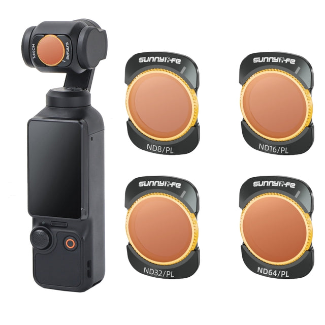 For DJI Osmo Pocket 3 Sunnylife Camera Lens Magnetic Metal Filter, No Impact On Gimbal Reset, Filter:4 in 1 ND8-64PL