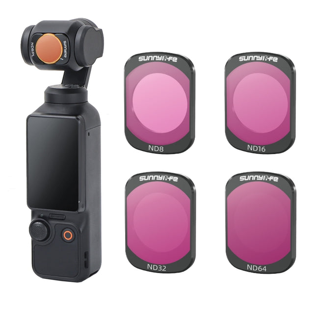 For DJI Osmo Pocket 3 Sunnylife Camera Lens Magnetic Metal Filter, No Impact On Gimbal Reset, Filter:4 in 1 ND8-64