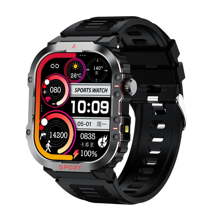 G45 2.01 inch Screen Silicone Strap 10m Waterproof Smart Watch, Support Flashlight / Bluetooth Call / HRV(Black) - Smart Watches by PMC TechLife | Online Shopping South Africa | PMC TechLife | Buy Now Pay Later Mobicred