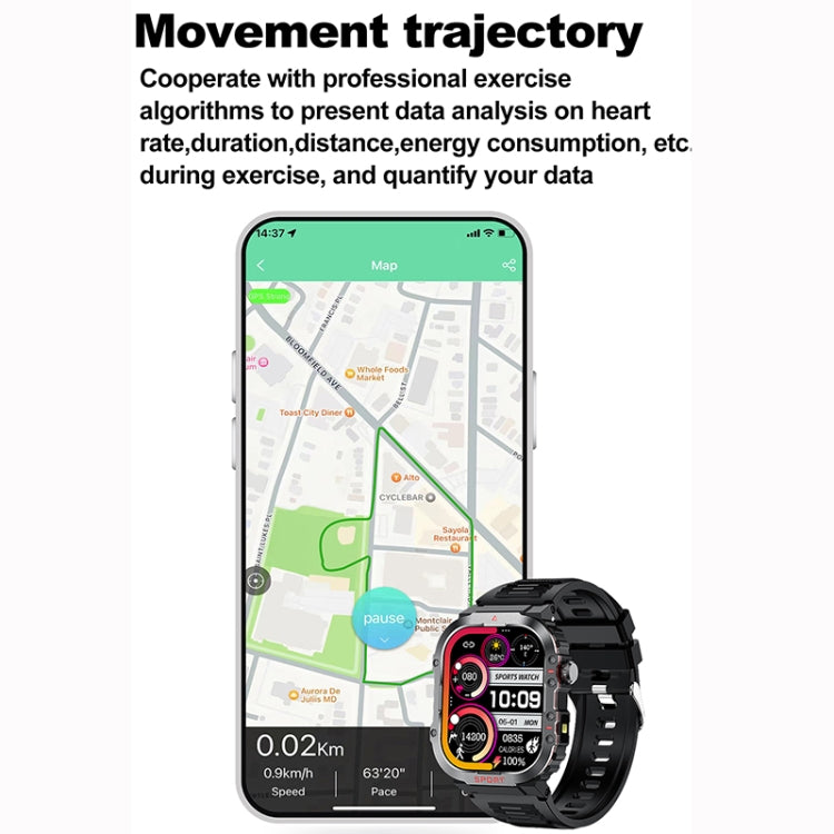 G45 2.01 inch Screen Silicone Strap 10m Waterproof Smart Watch, Support Flashlight / Bluetooth Call / HRV(Black) - Smart Watches by PMC TechLife | Online Shopping South Africa | PMC TechLife | Buy Now Pay Later Mobicred