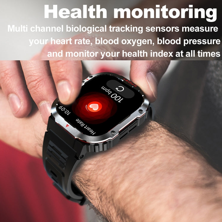 G45 2.01 inch Screen Silicone Strap 10m Waterproof Smart Watch, Support Flashlight / Bluetooth Call / HRV(Black) - Smart Watches by PMC TechLife | Online Shopping South Africa | PMC TechLife | Buy Now Pay Later Mobicred