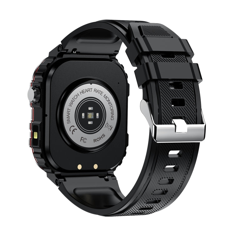 G45 2.01 inch Screen Silicone Strap 10m Waterproof Smart Watch, Support Flashlight / Bluetooth Call / HRV(Black) - Smart Watches by PMC TechLife | Online Shopping South Africa | PMC TechLife | Buy Now Pay Later Mobicred