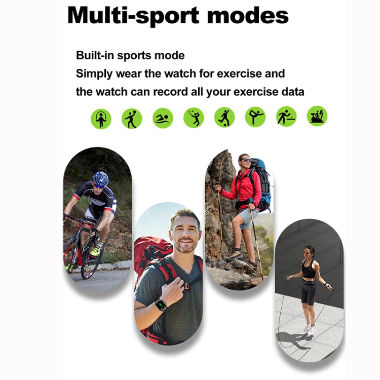 G45 2.01 inch Screen Silicone Strap 10m Waterproof Smart Watch, Support Flashlight / Bluetooth Call / HRV(Black) - Smart Watches by PMC TechLife | Online Shopping South Africa | PMC TechLife | Buy Now Pay Later Mobicred