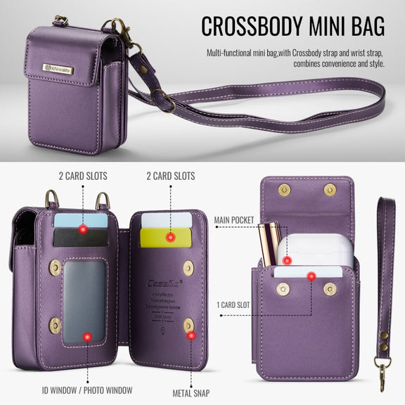 CaseMe Me50 Mini Universal Bag for Apple and Samsung Headphones + Lipstick(Purple)