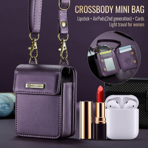 CaseMe Me50 Mini Universal Bag for Apple and Samsung Headphones + Lipstick(Purple)