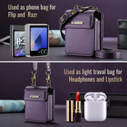 CaseMe Me50 Mini Universal Bag for Apple and Samsung Headphones + Lipstick(Purple)