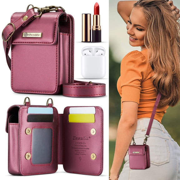 CaseMe Me50 Mini Universal Bag for Apple and Samsung Headphones + Lipstick(Wine Red)