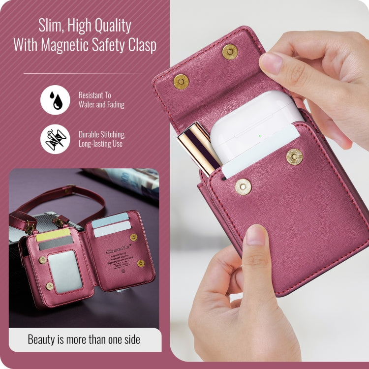 CaseMe Me50 Mini Universal Bag for Apple and Samsung Headphones + Lipstick(Wine Red)
