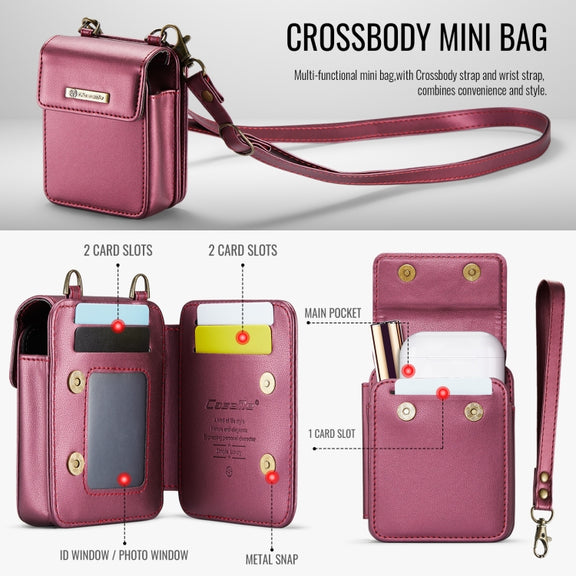 CaseMe Me50 Mini Universal Bag for Apple and Samsung Headphones + Lipstick(Wine Red)