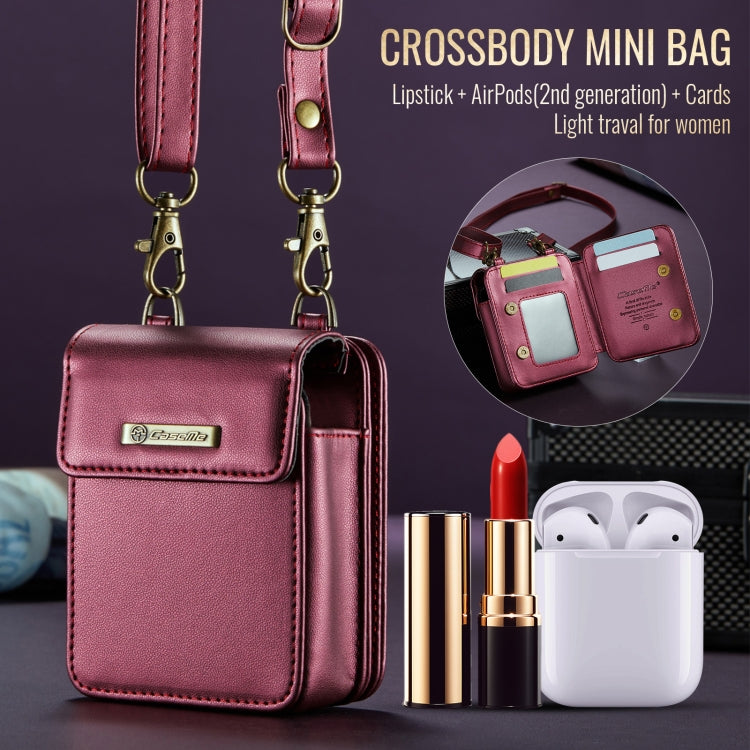 CaseMe Me50 Mini Universal Bag for Apple and Samsung Headphones + Lipstick(Wine Red)