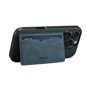 For iPhone 16 Denior D08 PU Single Card Slot Holder Phone Case(Blue)
