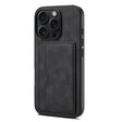 For iPhone 16 Pro Denior D08 PU Single Card Slot Holder Phone Case(Black) - iPhone 16 Pro Cases by Denior | Online Shopping South Africa | PMC TechLife | Buy Now Pay Later Mobicred