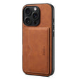 For iPhone 16 Pro Denior D08 PU Single Card Slot Holder Phone Case(Brown) - iPhone 16 Pro Cases by Denior | Online Shopping South Africa | PMC TechLife | Buy Now Pay Later Mobicred