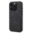 For iPhone 16 Pro Denior D09 PU Dual Card Slot Back Cover Phone Case(Black) - iPhone 16 Pro Cases by Denior | Online Shopping South Africa | PMC TechLife | Buy Now Pay Later Mobicred