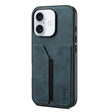 For iPhone 16 Plus Denior D07 DV Elastic Card Slot PU Back Cover Phone Case(Blue) - iPhone 16 Plus Cases by Denior | Online Shopping South Africa | PMC TechLife | Buy Now Pay Later Mobicred