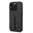 For iPhone 16 Pro Max Denior D07 DV Elastic Card Slot PU Back Cover Phone Case(Black) - iPhone 16 Pro Max Cases by Denior | Online Shopping South Africa | PMC TechLife | Buy Now Pay Later Mobicred