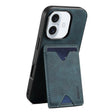 For iPhone 16 Plus Denior D06 PU Back Cover Card Slot Holder Phone Case(Blue) - iPhone 16 Plus Cases by Denior | Online Shopping South Africa | PMC TechLife | Buy Now Pay Later Mobicred