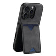 For iPhone 16 Pro Max Denior D06 PU Back Cover Card Slot Holder Phone Case(Black) - iPhone 16 Pro Max Cases by Denior | Online Shopping South Africa | PMC TechLife | Buy Now Pay Later Mobicred