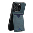 For iPhone 16 Pro Max Denior D06 PU Back Cover Card Slot Holder Phone Case(Blue) - iPhone 16 Pro Max Cases by Denior | Online Shopping South Africa | PMC TechLife | Buy Now Pay Later Mobicred
