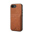 For iPhone 16e Denior D06 PU Back Cover Card Slot Holder Phone Case(Brown) - iPhone 16e Cases by Denior | Online Shopping South Africa | PMC TechLife | Buy Now Pay Later Mobicred