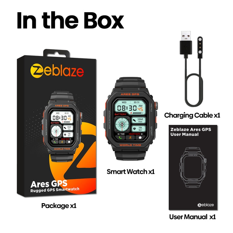 Zeblaze Ares GPS Rugged GPS Smart Watch, Support Heart Rate / Pulse Ox Blood Oxygen(Moon White) - free shipping - PMC Jewellery - Order now!