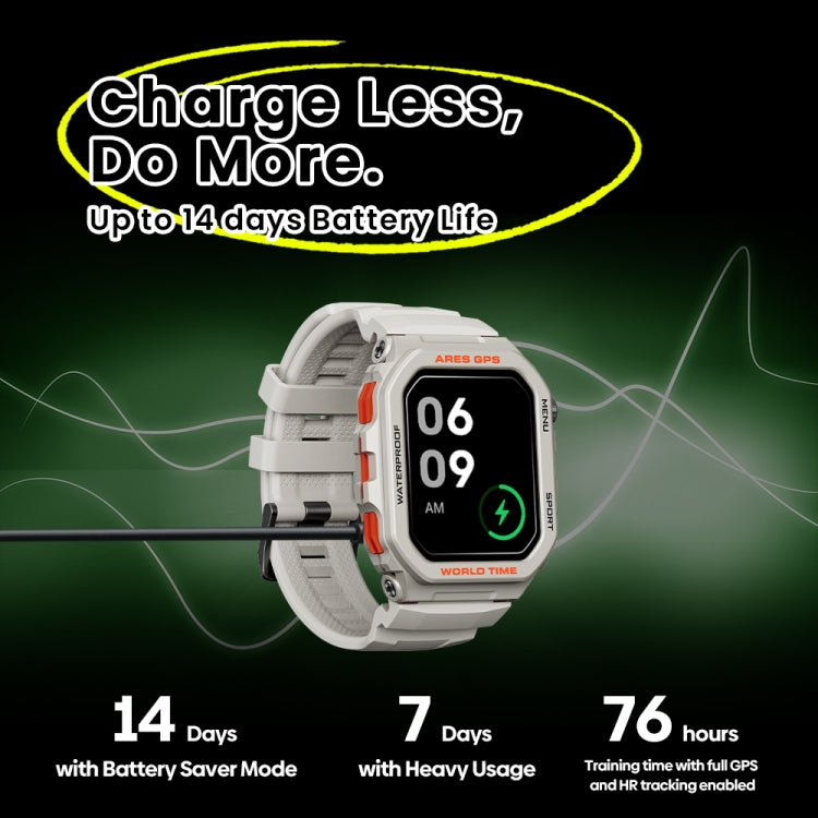 Zeblaze Ares GPS Rugged GPS Smart Watch, Support Heart Rate / Pulse Ox Blood Oxygen(Moon White) - free shipping - PMC TechLife - Order now!