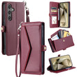 For Samsung Galaxy S25 5G Wallet Multi-card Slot Leather Phone Case with Lanyard(Wine Red) - Galaxy S25 5G Cases by PMC TechLife | Online Shopping South Africa | PMC TechLife | Buy Now Pay Later Mobicred