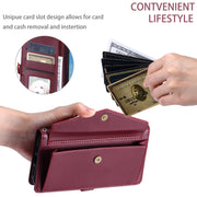 For Samsung Galaxy S25+ 5G Wallet Multi-card Slot Leather Phone Case with Lanyard(Wine Red)