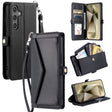 For Samsung Galaxy S25+ 5G Wallet Multi-card Slot Leather Phone Case with Lanyard(Black) - Galaxy S25+ 5G Cases by PMC Jewellery | Online Shopping South Africa | PMC Jewellery | Buy Now Pay Later Mobicred