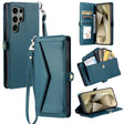 For Samsung Galaxy S25 Ultra 5G Wallet Multi-card Slot Leather Phone Case with Lanyard(Green) - Galaxy S25 Ultra 5G Cases by PMC TechLife | Online Shopping South Africa | PMC TechLife | Buy Now Pay Later Mobicred
