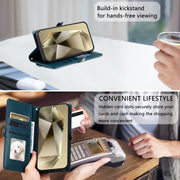 For Samsung Galaxy S25 Ultra 5G Wallet Multi-card Slot Leather Phone Case with Lanyard(Green)