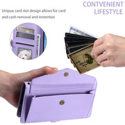 For Samsung Galaxy S25 Ultra 5G Wallet Multi-card Slot Leather Phone Case with Lanyard(Purple)