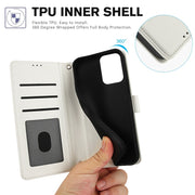 For Motorola Moto G Stylus 5G 2024 Skin Feel Pure Color Card Slots Leather Phone Case with Dual Lanyard(White)