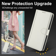For Motorola Moto G Stylus 5G 2024 Skin Feel Pure Color Card Slots Leather Phone Case with Dual Lanyard(White)