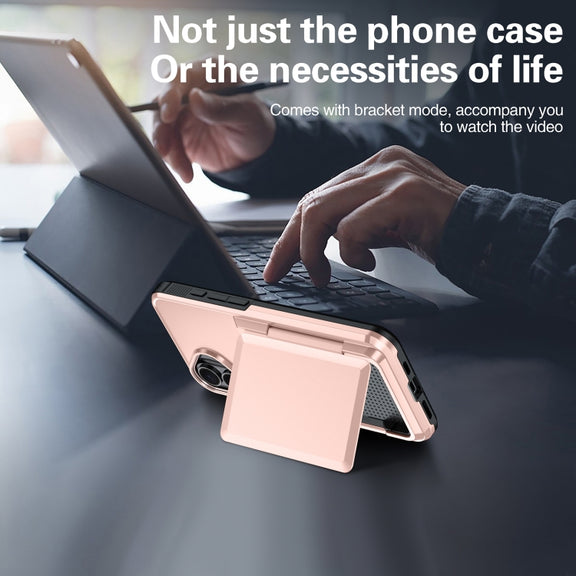For iPhone 16 Plus Card Slot Holder Phone Case(Red)