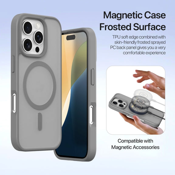 For iPhone 16 Pro Max DUX DUCIS Lawa Series 2 in 1 Wallet Zipper Detachable MagSafe Phone Case with Lanyard(Grey)