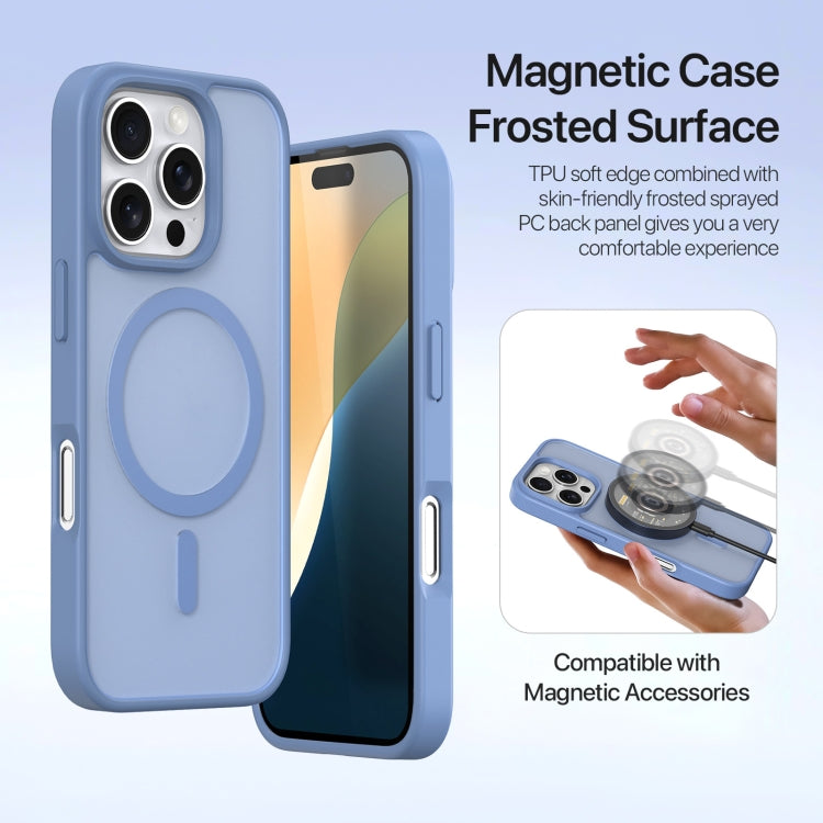 For iPhone 16 Pro Max DUX DUCIS Lawa Series 2 in 1 Wallet Zipper Detachable MagSafe Phone Case with Lanyard(Light Blue)