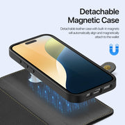 For iPhone 16 DUX DUCIS Lawa Series 2 in 1 Wallet Zipper Detachable MagSafe Phone Case with Lanyard(Black)