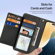 For iPhone 16 DUX DUCIS Lawa Series 2 in 1 Wallet Zipper Detachable MagSafe Phone Case with Lanyard(Black)