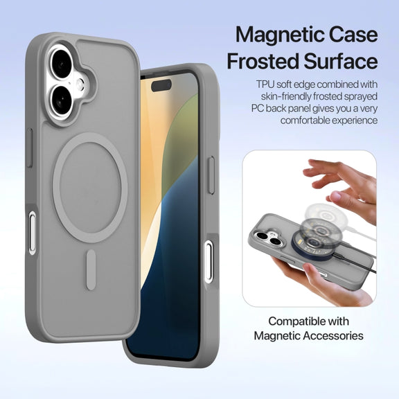For iPhone 16 DUX DUCIS Lawa Series 2 in 1 Wallet Zipper Detachable MagSafe Phone Case with Lanyard(Grey)