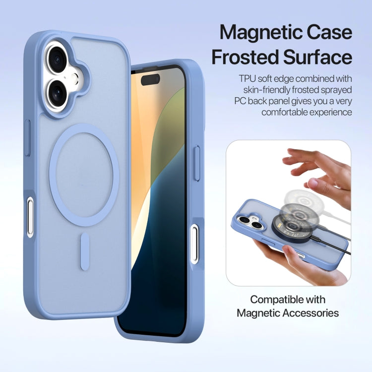 For iPhone 16 DUX DUCIS Lawa Series 2 in 1 Wallet Zipper Detachable MagSafe Phone Case with Lanyard(Light Blue) - free shipping - PMC Jewellery - Order now!