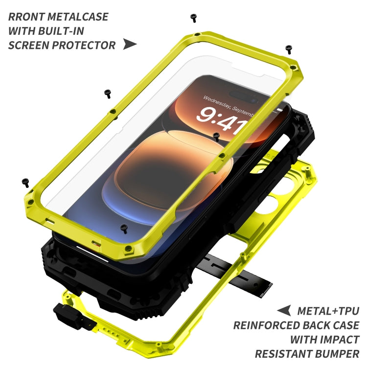 For iPhone 16 Pro Max R-JUST Life Water-resistant Dustproof Shockproof Phone Case(Yellow)